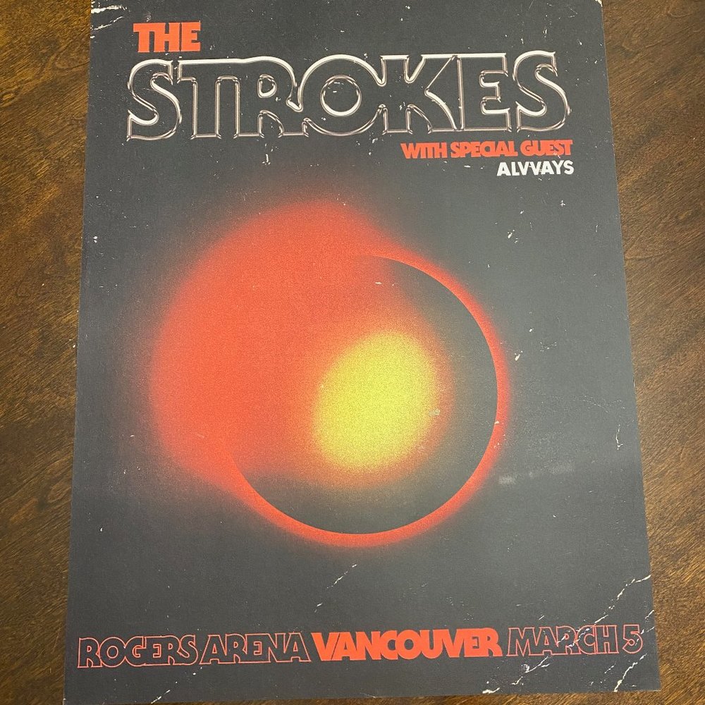 New The Strokes with Special Guest Always Vancouver March 5 Concert Poster